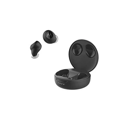 Image de Motorola Lifestyle VerveBuds 250 Écouteurs Bluetooth True Wireless Portable Chargeur sans Fil 18 Heures IPX5 étanche Touch Control Compatible avec Alexa, Siri, Google Noir