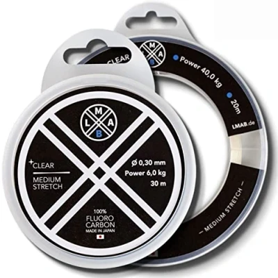 Image de LMAB Fluorocarbone 100 Pro de 0,15 mm à 1,00 mm, Made in Japan, extrêmement résistant, Bas Ligne, Tête Ligne Guidage Invisible, Fluorocarbon (0,85 40,0 kg 20 mètres)