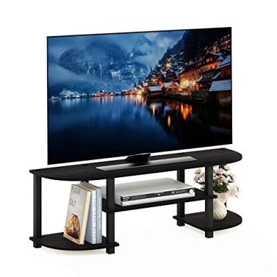 Image de Furinno Turn S Tube Meubles TV sans Outils, Bois, Expresso, Taille Unique, Chêne, Espresso, One Size