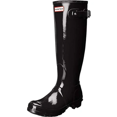 Image de B002SNBBI2 Hunter Gloss Tall, Bottes femme Noir brillant, 42 EU