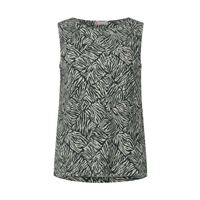 Image de Street One Gemustertes Basic Débardeur, Femme, Taille: 44, Grün
