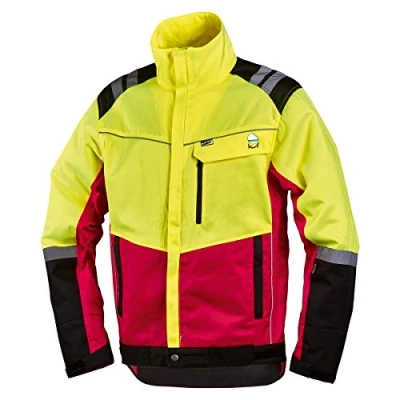 Image de Worky NEU Veste de Protection forestière Confortable à Rayures Rouge/Jaune Fluo Taille S XXL Multicolore