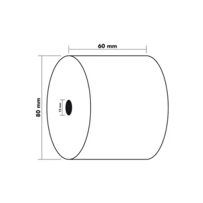 Image de Exacompta Réf. 40970E Carton de 30 bobines pour tickets caisse largeur 60 mm x diamètre 80 mandrin 12 1 pli thermique 55g/m² Métrage (+ ou 2m) : 76 m Blanc