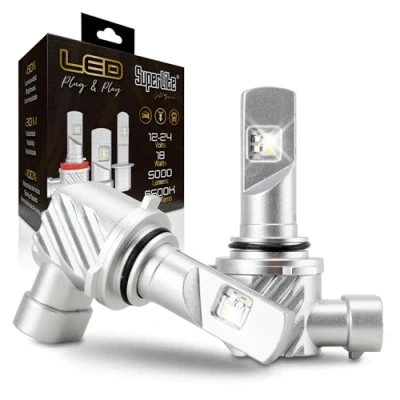 Image de Superlite Kit de Conversion halogène à LED HB4 Plug &amp; Play Gold Series 6500K / 5000 Lumens 12 24V 18W pour Voiture, Moto et Camion