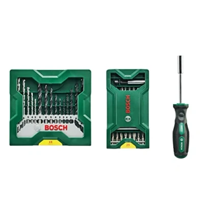 Image de Bosch Professional Coffrets Mini X Line 25 + 15 1 plus poignée (pour le métal, bois, la pierre, Accessoire Perceuses)