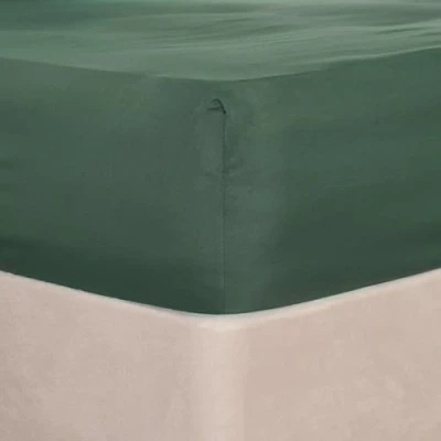 Image de Brentfords Drap Housse uni en Microfibre Super Doux et Facile d&#039;entretien sans Repassage Vert forêt 1 Place