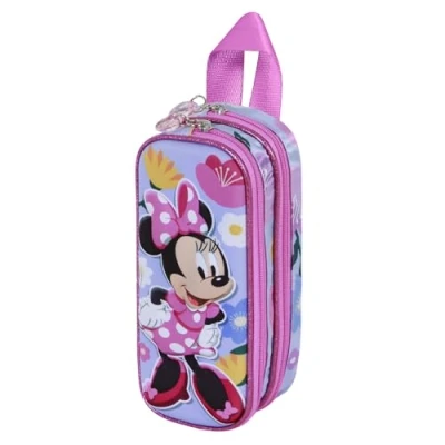 Image de Disney Minnie Mouse Spring Trousse 3D Double, Lilas, 22 x 9,5 cm