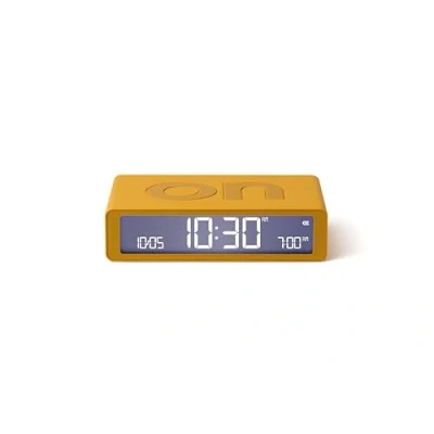 Image de Lexon Flip Classic réveil Matin Lumineux, réversible avec Faces on Off et Fonction Snooze, à écran LCD Lumière Tactile, Rechargeable par USB C Jaune