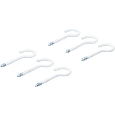 Image de BGS Diy 88181 Assortiment de crochets à visser blanc revêtement en matière plastique 60 mm 6 pièces
