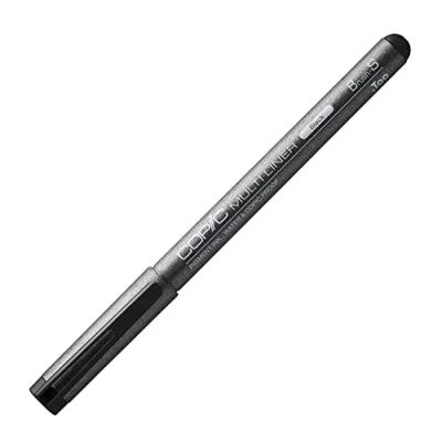 Image de Copic Multiliner Brush S, Black, Feutre fin à pointe fine et encre pigments résistante l&#039;eau