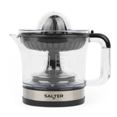 Image de Salter Presse Agrumes Électrique, Extracteur de Jus d’Agrumes Avec ou Sans Pulpe, Orange et Citrons, Verre Doseur 600 ml, Contient 2 Cônes Pressage, Filtre Régulateur Pulpe Ajustable,
