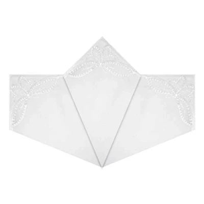 Image de Lot de 3 mouchoirs blancs pour femme avec coins en dentelle papillon 100 % coton, 29 x cm, blanc, taille unique