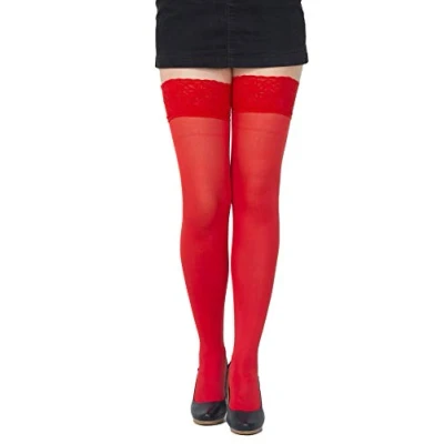 Image de SENTELEGRI Bas en microfibre opaque 40 deniers Taille S à XXL Rouge Large