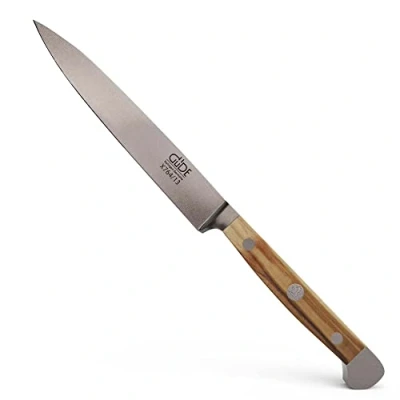 Image de Güde Solingen Couteau à larder forgé, 13 cm, bois d&#039;olivier, ALPHA OLIVE Couteaux d&#039;office, double mitre, fabriqué la main en Allemagne