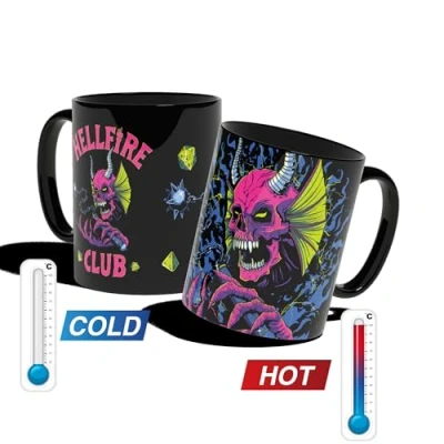 Image de Konix Stranger Things Mug thermoréactif 320 ml Motif Hellfire Club Noir