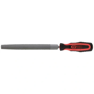 Image de KS TOOLS 157.0104 Lime demi ronde douce emmanchée, L.150 mm Poignée bi matière