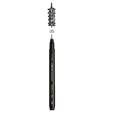 Image de Tombow Fineliner MONO drawing pen, largeur de trait 05 (env. 0.45 mm), encre pigmentée, résistante à l&#039;eau et la lumière, pour les croquis, illustrer dessiner, noir, WS EFL H
