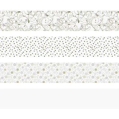 Image de Heyda 204875538 Lot de 4 Bandes Pliantes pour étoiles Fröbelstern 1 x 30 cm et 1,5 45 Motifs Assortis en Deux Tailles différentes, Blanc
