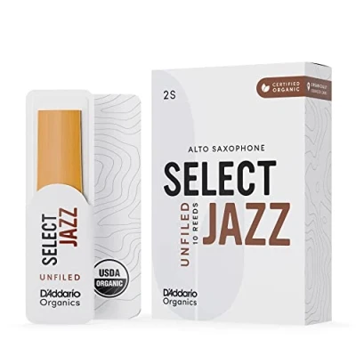 Image de D&#039;Addario Organique Select Jazz Unfiled Alto Anches de Saxophone Sax 2 Doux, 5 Paquet