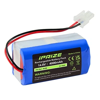 Image de iPrize Batterie de rechange 14,8 V 4000 mAh pour aspirateur iLife A4, A4s, A6, A9, V7, V7s Plus, Pro, X620 Y8H4, ménager robot