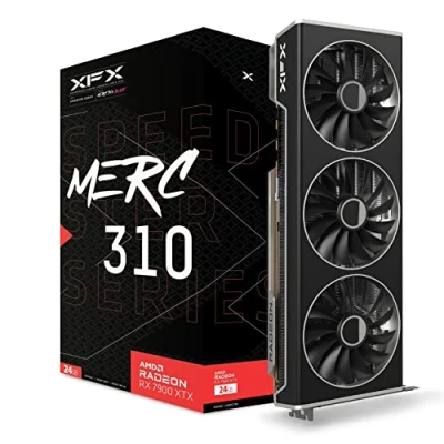 Image de XFX Speedster MERC310 AMD Radeon™ RX 7900XTX Black Gaming Carte Graphique 24GB GDDR6, RDNA™ 3 (RX 79XMERCB9)