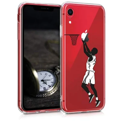 Image de kwmobile Coque Compatible avec Apple iPhone XR Housse de téléphone Protection Souple en TPU Noir Blanc Transparent