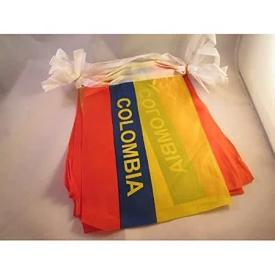 Image de AZ FLAG Guirlande Drapeau Colombie Avec Inscriptions 6 Mètres 20 Fanions Colombien De 21x14 cm Petits Drapeaux 100% Polyester 60g
