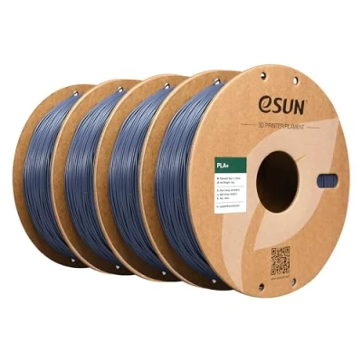 Image de eSUN PLA+ Filament 1.75mm, Renforcé Ténacité Imprimante 3D PLA Plus, Précision Dimensionnelle +/ 0.03mm, 1KG par Bobine, 4 Bobines pour 3D,Gris*4