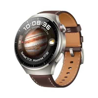 Image de HUAWEI Watch 4 Pro, Titane de qualité aérospatiale, Plus 100 Modes d&#039;entraînement, Jusqu&#039;à 21 Jours d&#039;autonomie la Batterie, Téléphonie cellulaire eSIM, Compatible avec Android et iOS, Brown