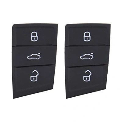 Image de Be In Your Mind 2X 3 Boutons Voiture Télécommande Porte clés Clavier en Caoutchouc Verrouiller Déverrouiller Coffre Compatible pour Polo Golf 7