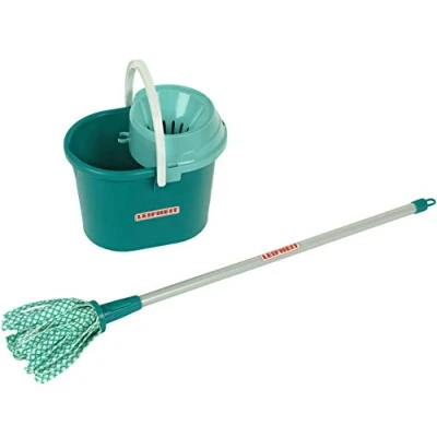 Image de Theo Klein 6558 Leifheit Set balai serpillière, 3 pièces I avec serpillière à tête amovible Seau système d&#039;essorage Dimensions : 14 cm x 50 Jouet pour enfants partir de trois ans