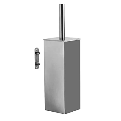 Image de Gedy Perth Mur, Dimensions et Poids : 38 x 9 9,5 cm 0,835 kg, Balai WC fabriqué en Acier Inoxydable, Finition chromée, Brosse de Toilette Design R&amp;D, 2 Ans Garantie, Unique