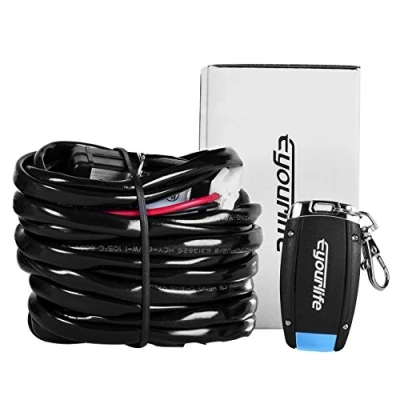 Image de Eyourlife LED Faisceau de cablage Kit stroboscopique sans Fil on/Off Stroboscope Télécommande Interrupteur Témoin Conduite Projecteur antibrouillard Lampe Travail (1 LED)
