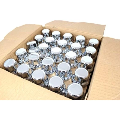 Image de Promolink Capuchons d&#039;écrous de roue camion 32 mm Chromé Protection supplémentaire Compatible Alcoa Robuste Pour écrou Taille