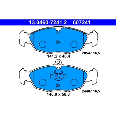 Image de ATE 13.0460 7241.2 Jeu de plaquettes frein préparé pour indicateur d&#039;usure, contact signal d&#039;usure exclu JAGUAR: XK 8 Coupe, XJ Berline