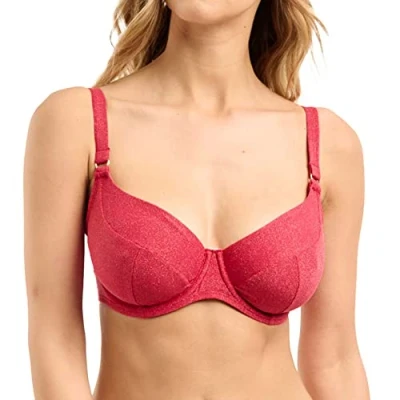 Image de Sans Complexe Reflet Haut de Maillot Bain avec Armatures, Cerise, 100D Femme