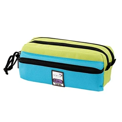 Image de Viquel Trousse Scolaire Teknik 4 Compartiments Bleu/Vert