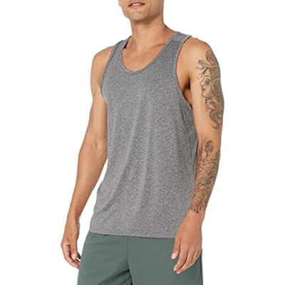 Image de Amazon Essentials Débardeur Technique Extensible Homme, Noir Chiné, XL