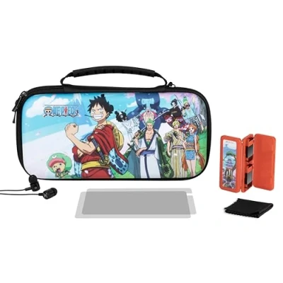 Image de Konix One Piece Pack d&#039;accessoires gaming Starter Kit Nintendo Switch, Switch Lite et OLED Housse Boîtier Écran de protection Écouteurs