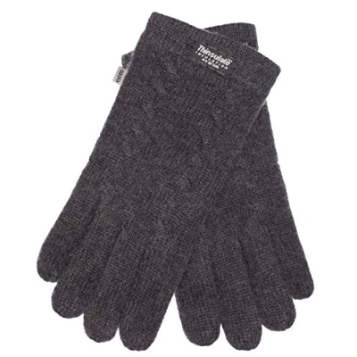 Image de EEM gants tricotés pour femme, laine douce, doublure thermique Thinsulate, tricot torsadé, anthracite L/XL