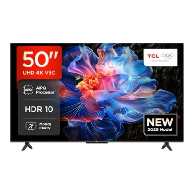 Image de TCL 50V6C 50 Pouces Direct LED TV, 4K HDR Smart TV Powered by Google (Dolby Audio, Motion Clarity, Compatible avec Assistant &amp; Alexa, 2025 New Model)