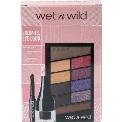 Image de Wet n Wild Ultimate Eye Look Set, Ensemble de Maquillage avec Pomade pour Sourcils Longue Durée et Palette Fards à Paupières Color Icon 10 Nuances, Crémeuse Pigmentés