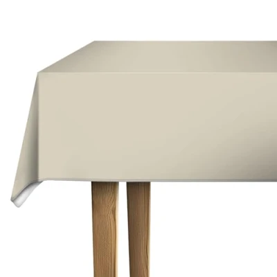 Image de d c fix nappe de table toile cirée en plastique sans PVC Amande anti tache linge enduite pour intérieur et extérieur 140 cm x 180 rectangulaire