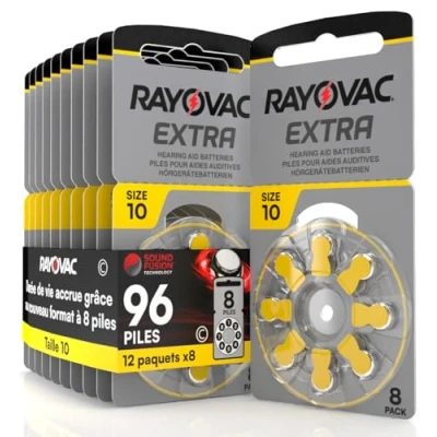 Image de 96 Piles Auditives Rayovac Extra 10. 12x8 pour Appareil Auditif