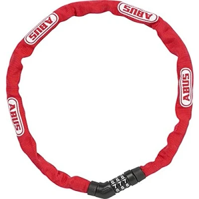 Image de ABUS Antivol à chaîne Steel O Chain 4804C serrure combinaison en acier spécial niveau de sécurité 3 75 cm rouge