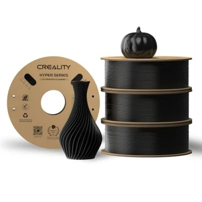 Image de Creality Official Hyper PLA Filament Noir 4Kg, pour Impression à Haute Vitesse, Durable, Performance de Surplomb Précision Dimensionnelle +/ 0.03mm, 4 Rouleaux