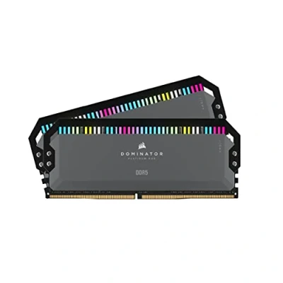 Image de CORSAIR DOMINATOR PLATINUM RGB DDR5 RAM 32Go (2x16Go) 6000MHz CL30 Intel XMP Compatible iCUE Mémoire d&#039;Ordinateur Noir (CMT32GX5M2B6000C30)