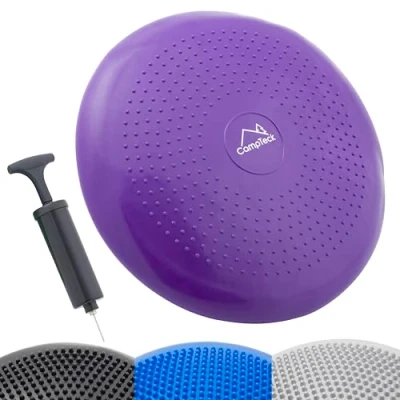 Image de CampTeck U7294 Coussin Air Gonflable d’assise et Équilibre 32cm avec Pompe a Main pour Entraînement d’agilité, Gymnastique, Yoga, Aérobic Violet