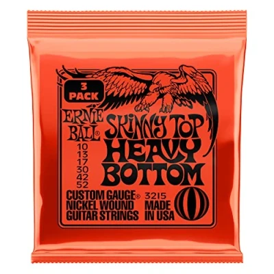 Image de Ernie Ball Skinny Top Heavy Bottom Slinky Pack de 3 jeux cordes filées en nickel pour guitare électrique, calibre 10 52