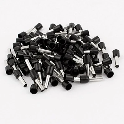 Image de sourcingmap 100pcs 6mm2 Embout de Câble Câblage Cosse à Sertir électrique Fil Sertissage Borne Connecteur Terminal À isolé Bootlace Ferrule Noir